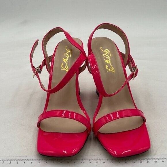 FOWT Pink Women Sexy Open Square Toe Sandals Ankle Strap Spool High Heels Party - Picture 3 of 8